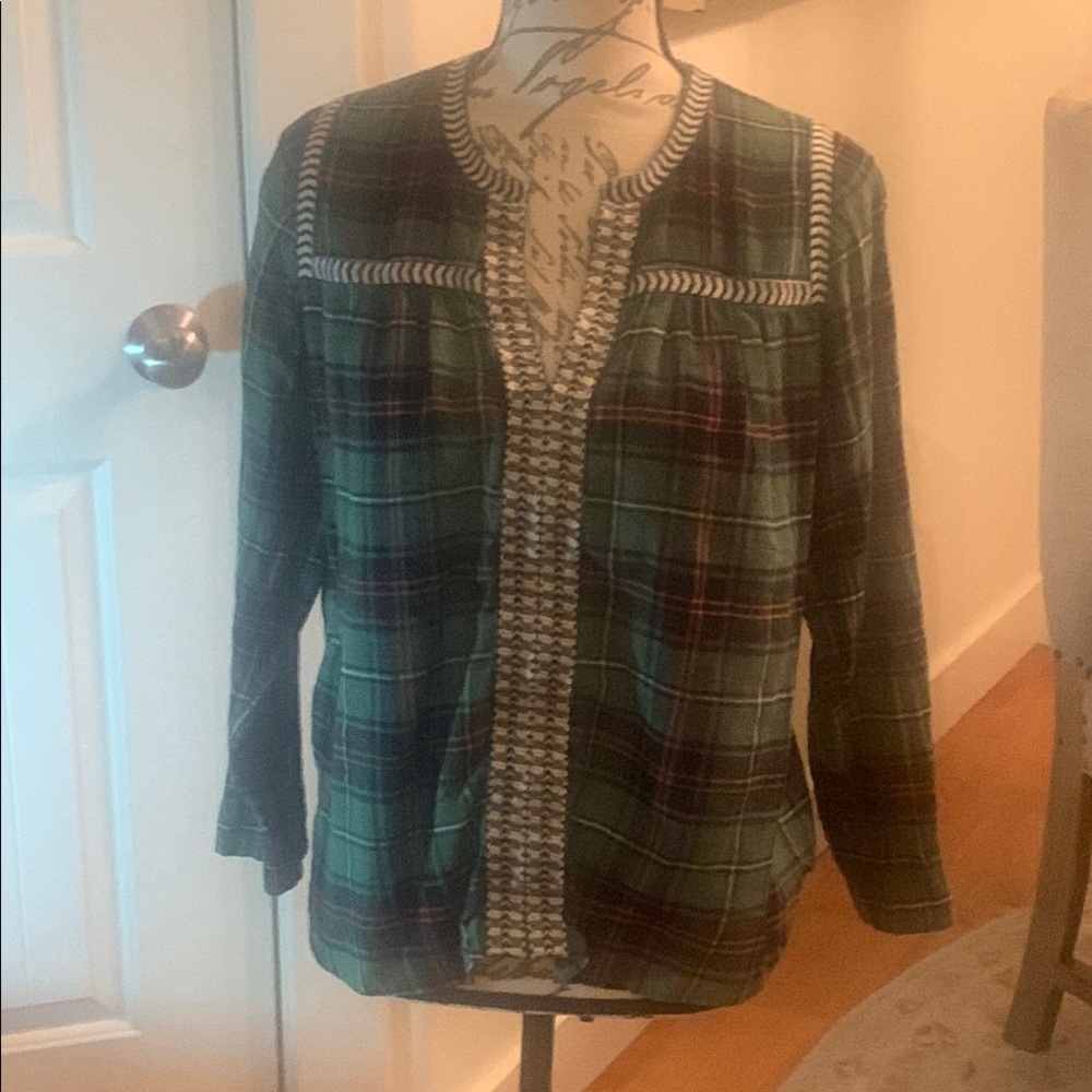 Plaid Button-Up Shirt